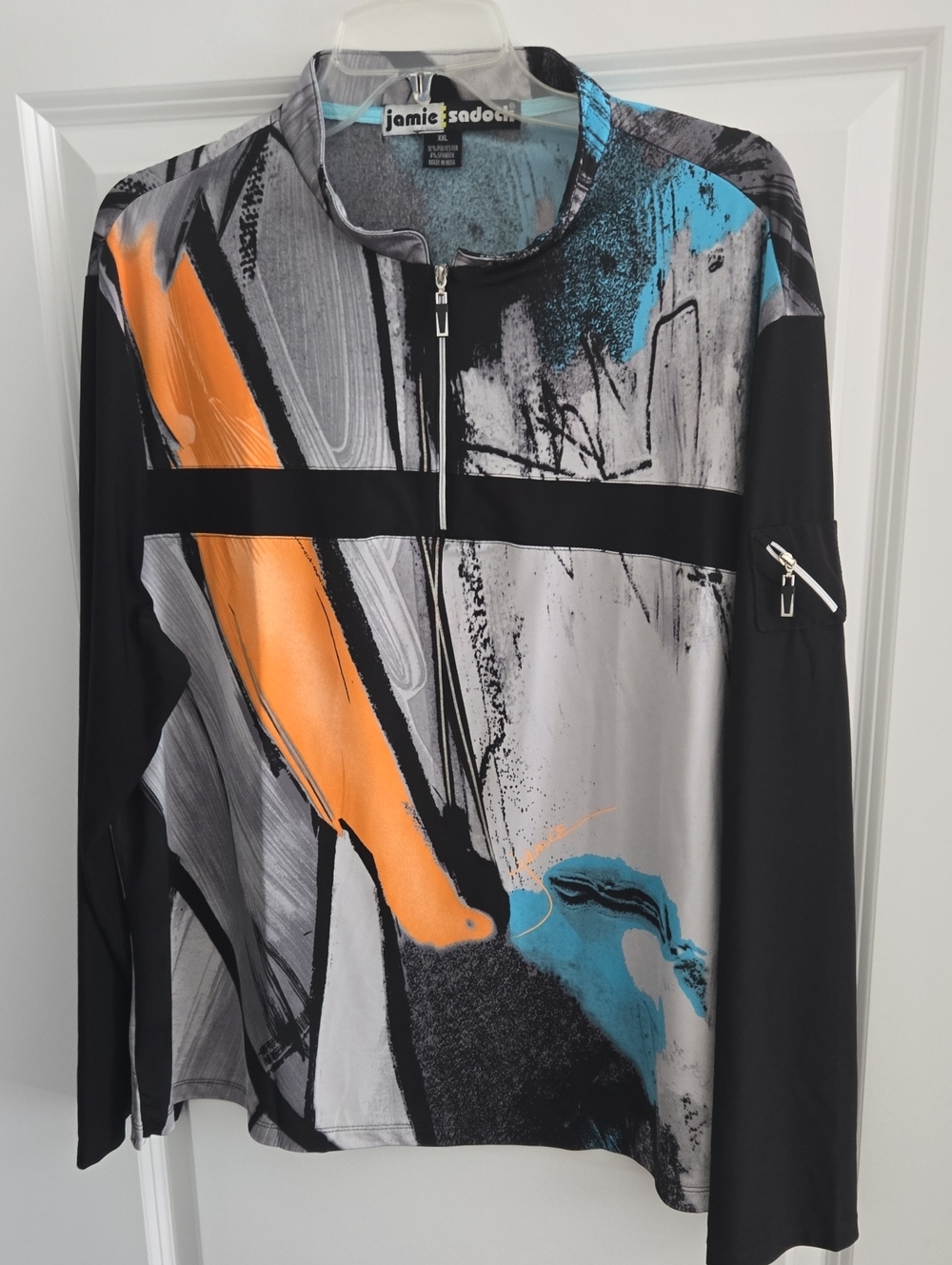 jamie sadock Black, Aqua & Gray Athletic Tee